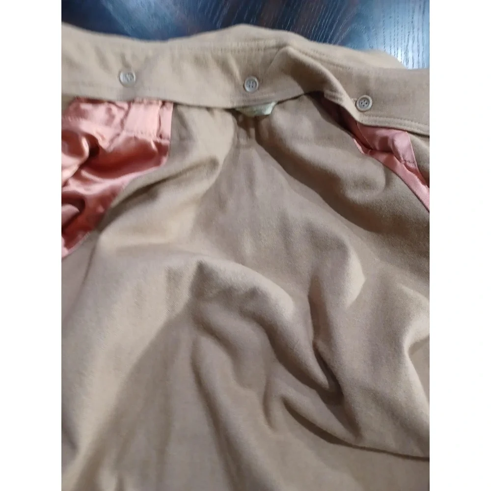 J.G. Hook Trench Coat Mens 40L Beige Belted Wool‎ Liner Rain Long Classic
